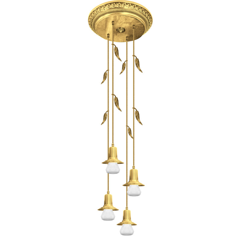 Esko 4 - Light Candle Style LED Chandelier, Bright Gold