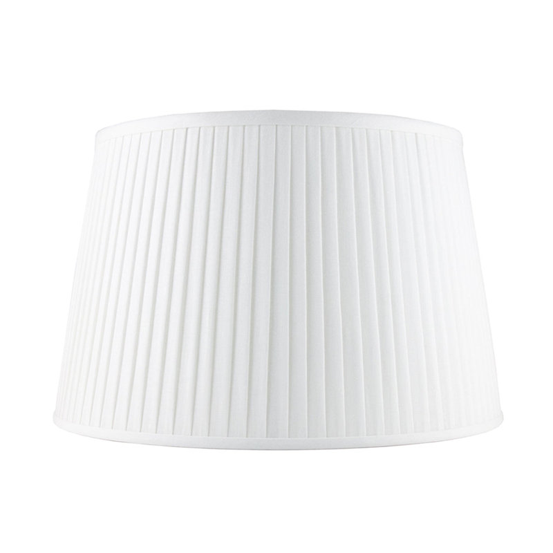 Knife Pleat Drum Linen Lamp Shade, 12"H x 19"W x 19"D, Off White