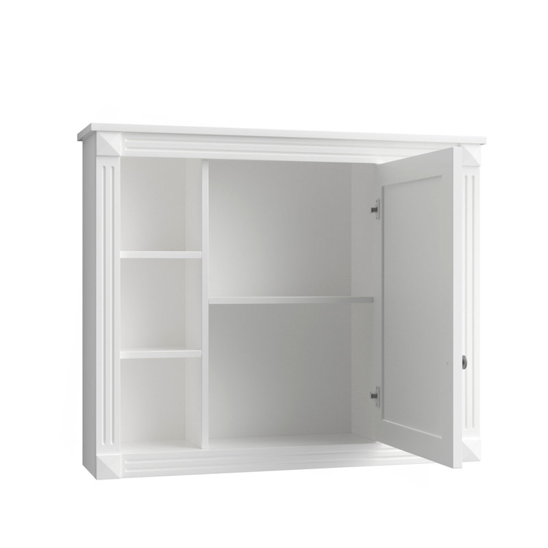 35'' X 28'' Wall Mounted Bathroom Storage Cabinet, Medicine Cabinet, Modern Bathroom Wall Cabinet With Mirror, Mirror Cabinet With 6 Open Shelves (Not Include Bathroom Vanity )