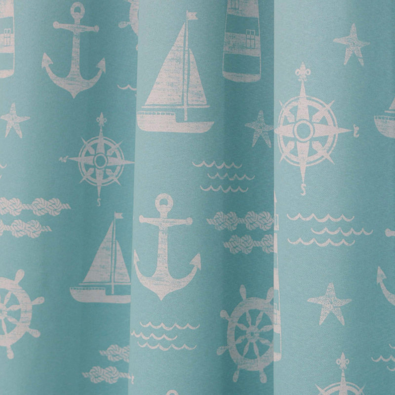 Room Darkening Curtain Panel, 52" W x 84" L, Ocean
