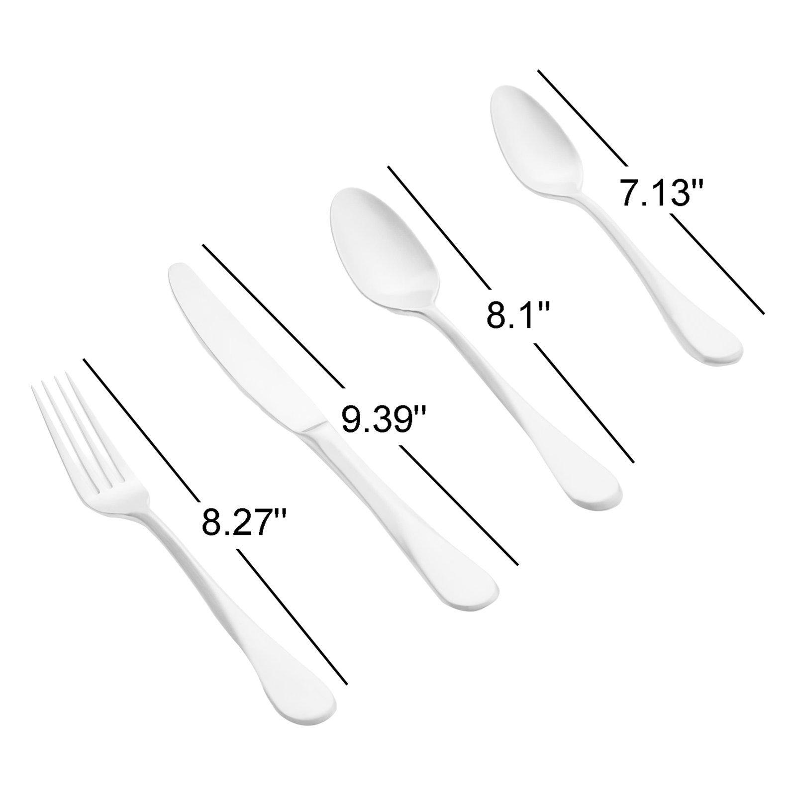 Idaia Stainless Steel Flatware - Set of 20, Black Satin