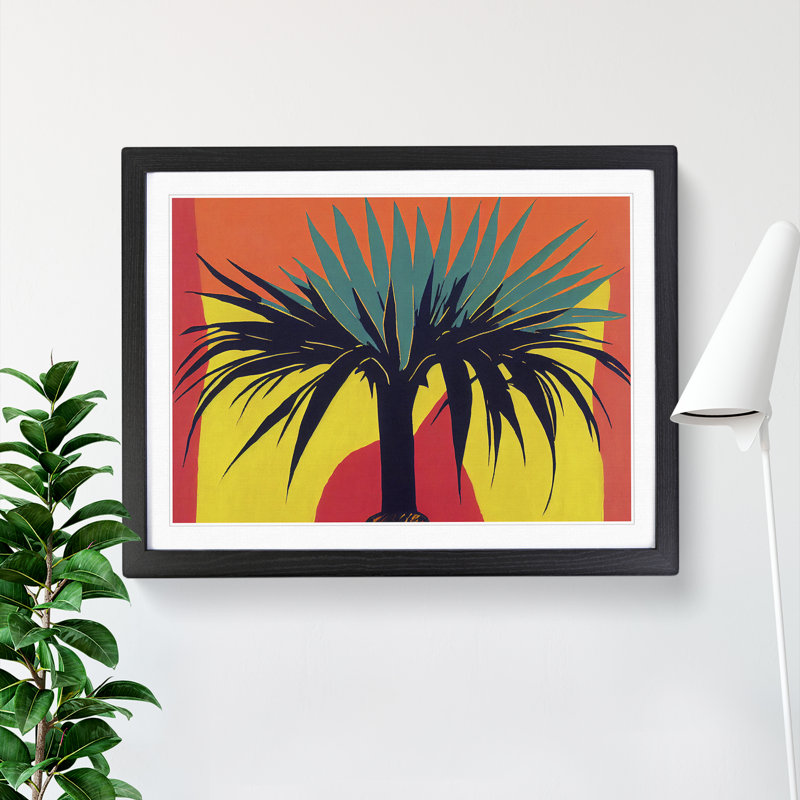 Abstract Palm Tree - Framed Print, Black, 34cm H x 46cm W x 2cm D