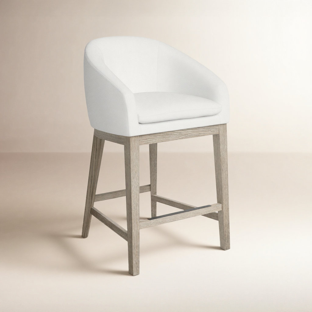 Bethea 26" Bar Stool, Prestige Pearl Tweed