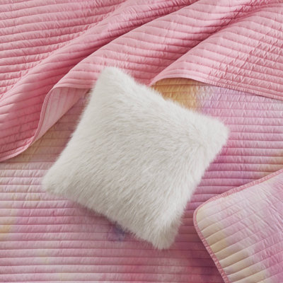 Ensembles de literie en microfibre rose, ensemble de courtepointe pour grand lit avec coussin, confort moderne