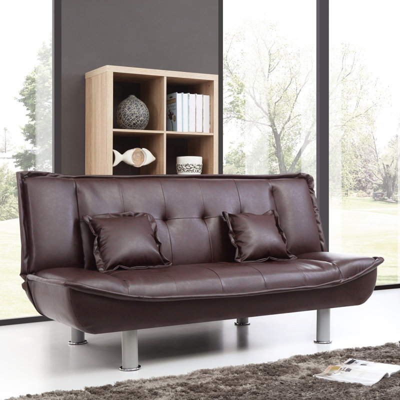 Astral Lionel Sofa Bed, Burgundy  Faux Leather