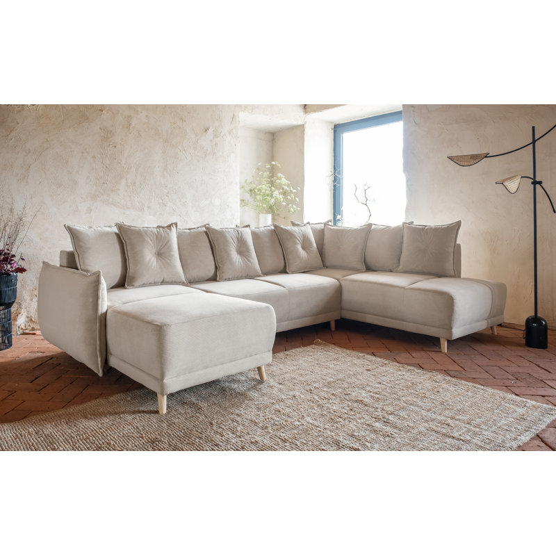 Lazy Lukka 8 Seater Sofa Bed, Beige, Right Hand Facing