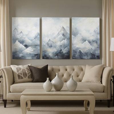 Paysages série CCxxxiv - Toile tendue avec châssis sur mesure - 3 pièces