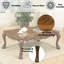 Table basse en chêne cerisier avec pieds griffes et plateau de table classique