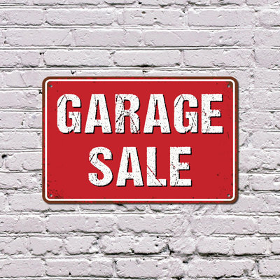 Enseigne en plastique 11 po x 17 po Garage Solde Street