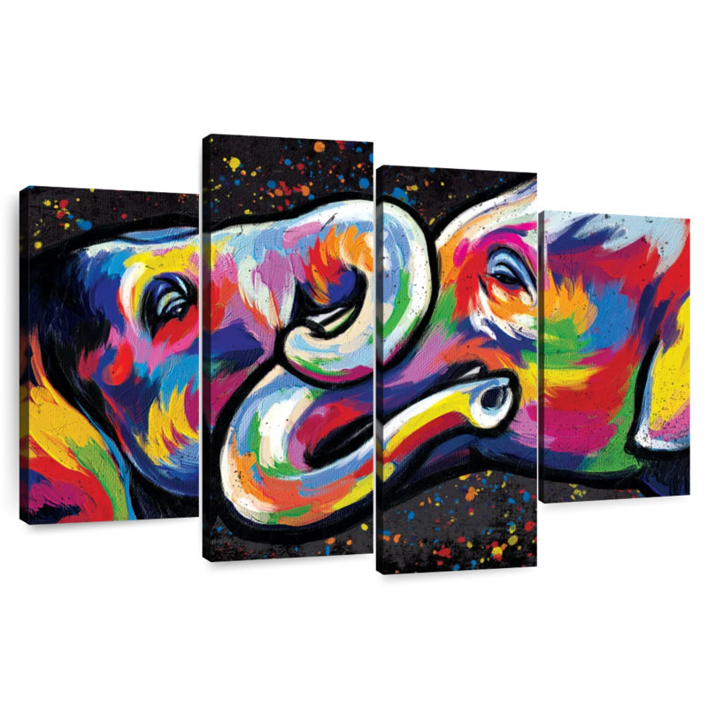 Brume d'éléphant Brampt couleur abstraite, H 48 po x l 75 po