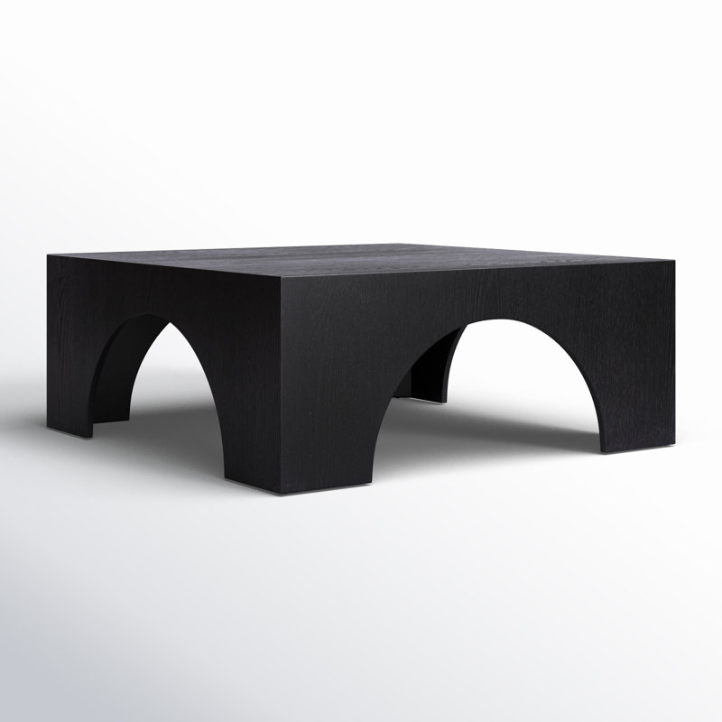 Metinaro Solid Wood Single Coffee Table, Black