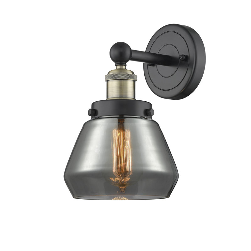 Carrboro Armed Sconce, Plated Smoke, Black Antique Brass