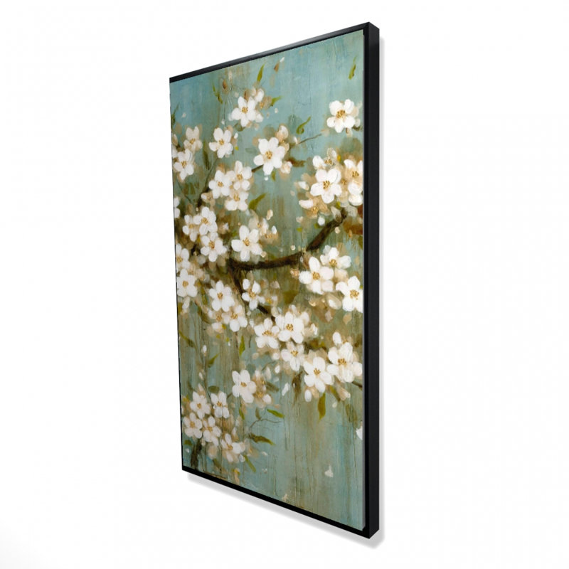 White cherry blossom - 24"x48" Framed canvas