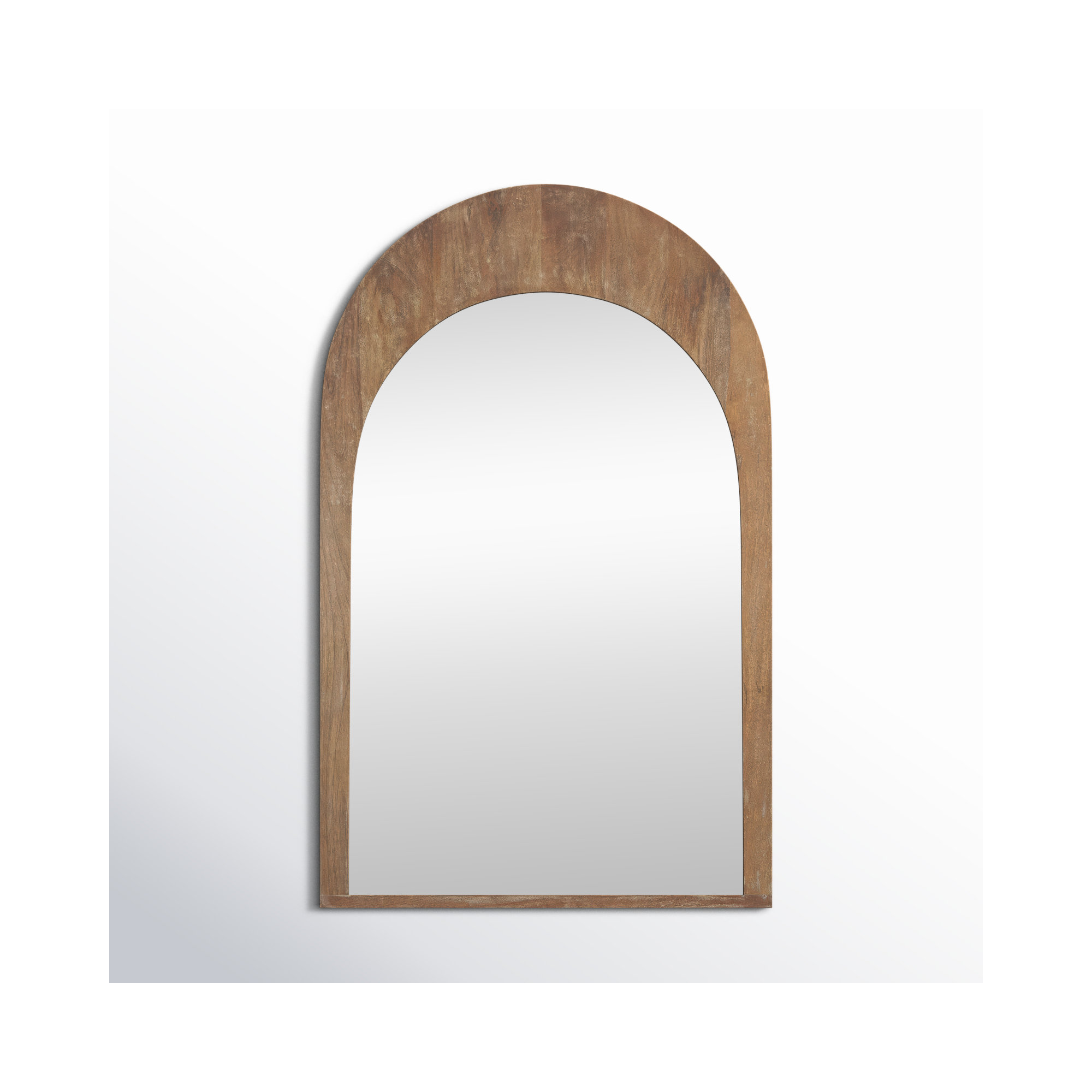 Vixe Solid Wood Mirror, Light Brown, 48" x 30"