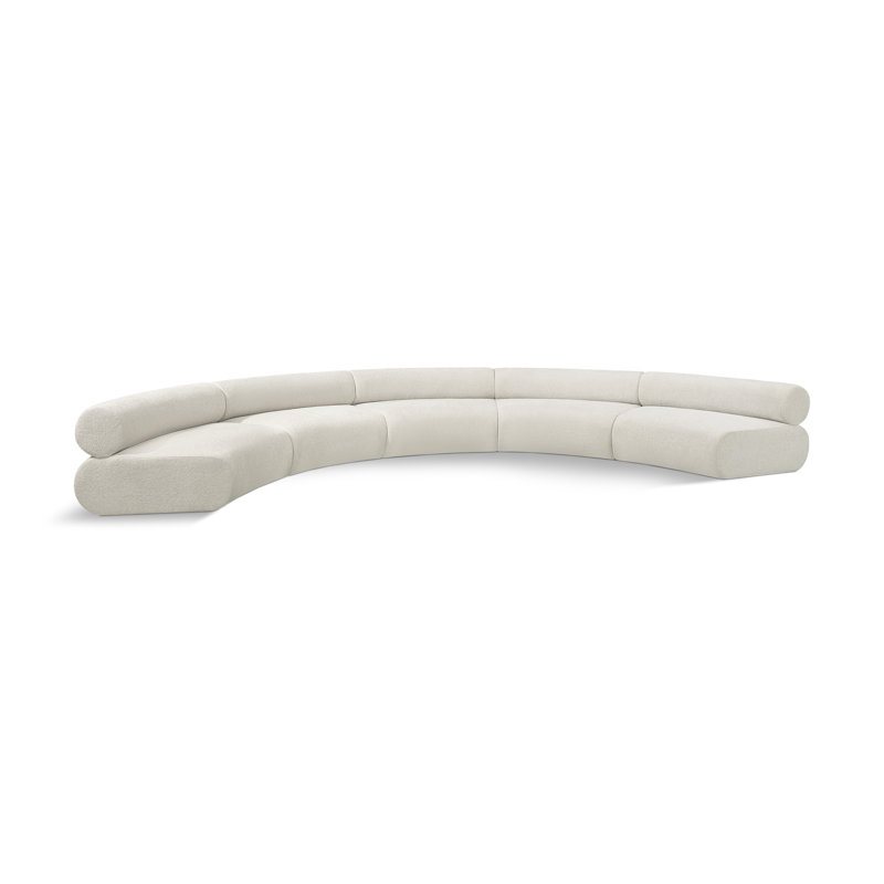 Bale 202" Upholstered Sectional, Cream Chenille Fabric