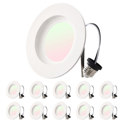LED Recessed Lighting, 4 Inches, Retrofit Can Lights, 750 LM 9W 120V, Selectable 5CCT 2700K/3000K/3500K/4000K/5000K, 10% to 100% Dimmable, Compatible with E26 Base and TP24 Connector