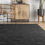 Tapis noir tissé à la main Damita-1667832409