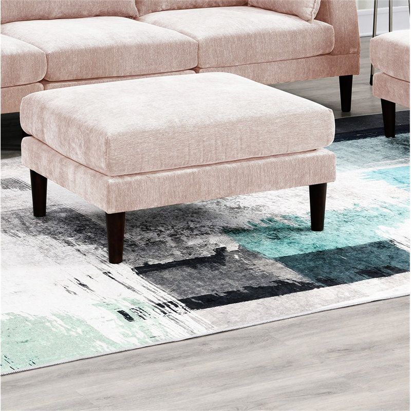 Magnifique repose-pieds rose en tissu Morgan, Rose