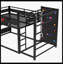 Lit mezzanine en métal pleine grandeur avec panier de basketball, anneaux de traction, mur d'escalade et tablettes intégrées. Conception pour enfants ludique avec glissade, noir