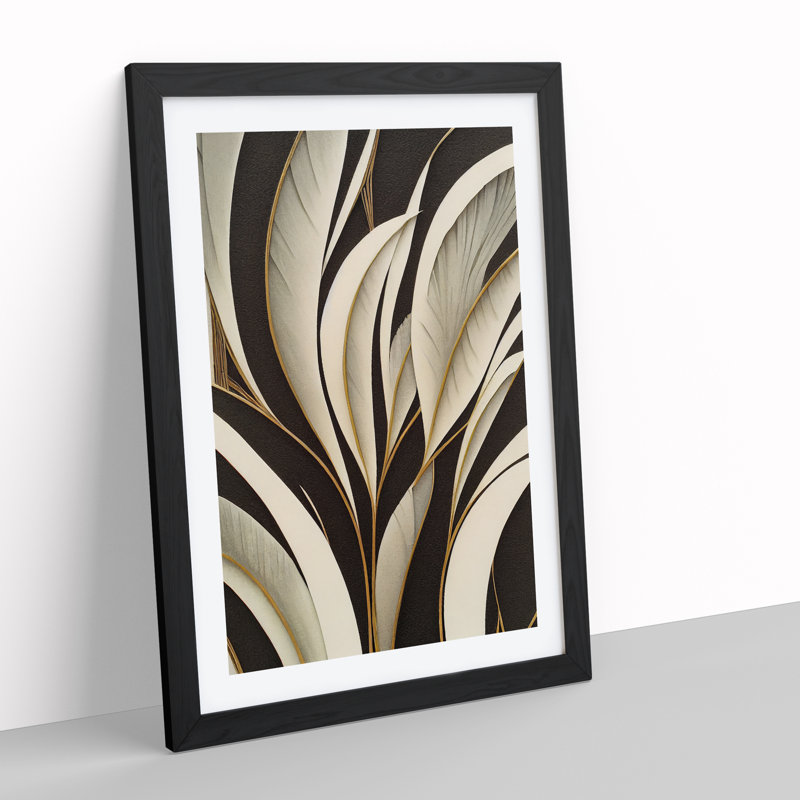 Antique Feathers - Framed Print, Black Framed, 46cm H x 34cm W x 2cm D