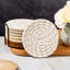 Ensemble de sous-verres ronds en coton 8 pièces avec support-98840808