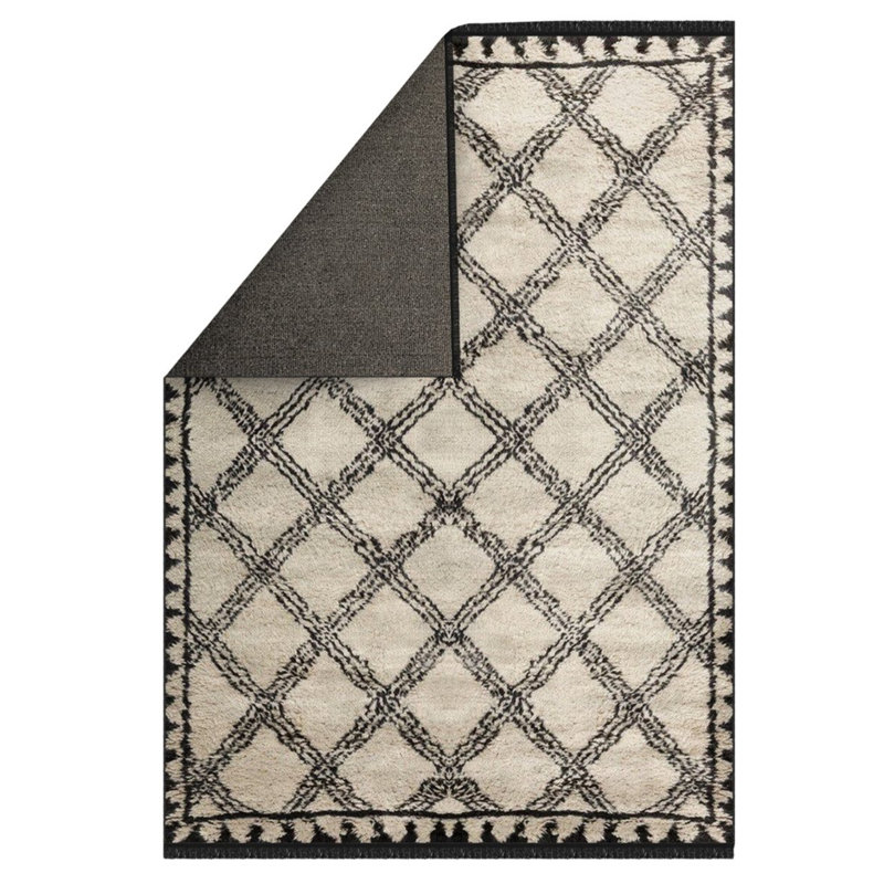 Tapis tissé à la machine en polyester et en coton tissé à la machine Doyon, Rectangle 2 pi 8 po x 5 pi
