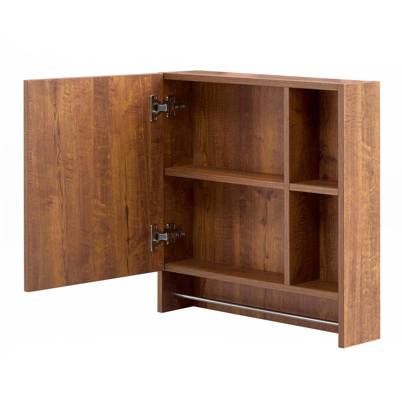 Armoire à pharmacie murale pour salle de bain, Noyer brun