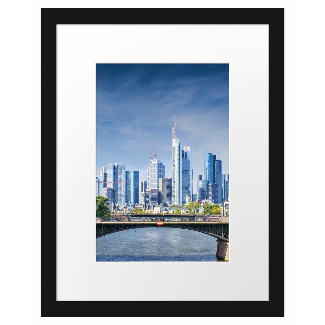 Gerahmtes Poster Skyline von Frankfurt am Main