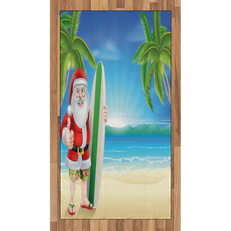 Christmas High Density Long Fiber Poly Threads Decorative Area Rug Carpet, Rectangle 2'7" x 5'