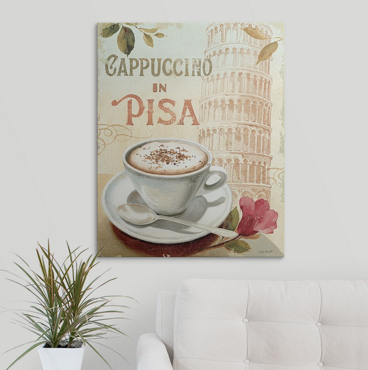 «Cafe in Europe IV» par Lisa Audit, affiche vintage, H 30 po x l 24 po x P 1,5 po, Toile