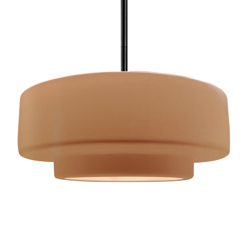 Luminaire suspendu à 1 lumière Meydan, Adobe, H 6 po x l 16,25 po x P 16,25 po, Matte Black