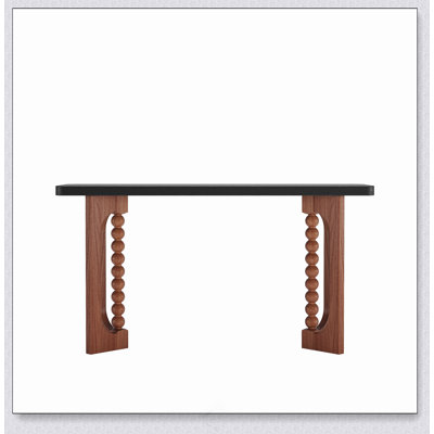 59'' Console Table For Living Room,Long Wood Sofa Table Behind Couch Table,Narrow Hallway Lacquered Accent Tables Unique Spherical Legs For Hallway, Living Room