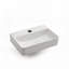 Lavabo mural rectangulaire en céramique blanche de 38 cm x 25 cm avec un seul trou pour robinet.