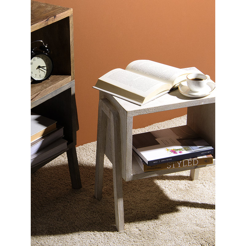 Oakhaven Solid Wood Top End Table, White