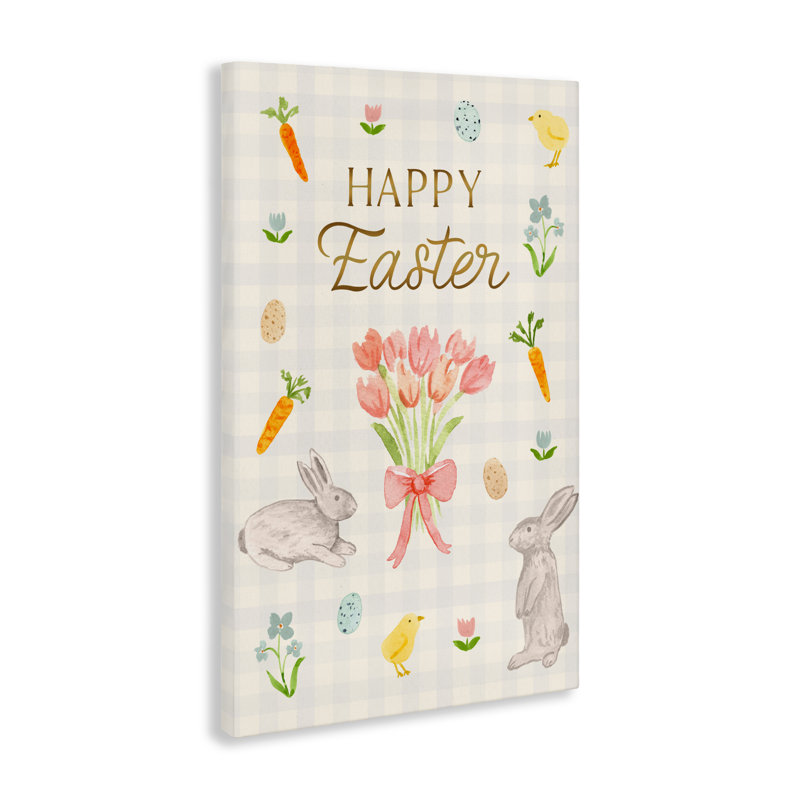 Joyeuse Pâques, toile de printemps douce, conception par Juliet Meeks, H 30 po x l 20 po