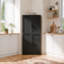 Ensemble de 2 armoires d'appoint de coin noires avec portes et rangement peu encombrant P 16 po x l 31 po x H 67 po-1178415599-1178415596