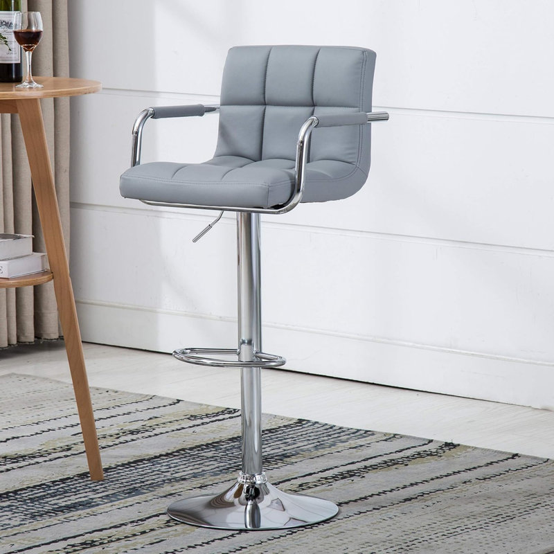 Tabouret de bar contemporain réglable, Gris