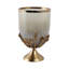 Porte-bougie ouragan en verre avec porte-feuille sculpté en métal Home Modern-106920315