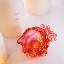 LIULI Crystal, Peach Sculpture | Blessings in the Spring Breeze