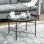 HOMCOM 24" Hammered Metallic Round Coffee Table for Living Room, Stable & Versatile