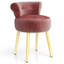 Fauteuil de coiffeuse en velours avec dossier bas capitonné et pieds en bois massif pour la chambre à coucher -1409273438-1409273409