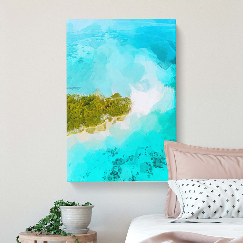 Paradise Island In Abstract - Wrapped Canvas, 76cm H x 50cm W x 3cm D