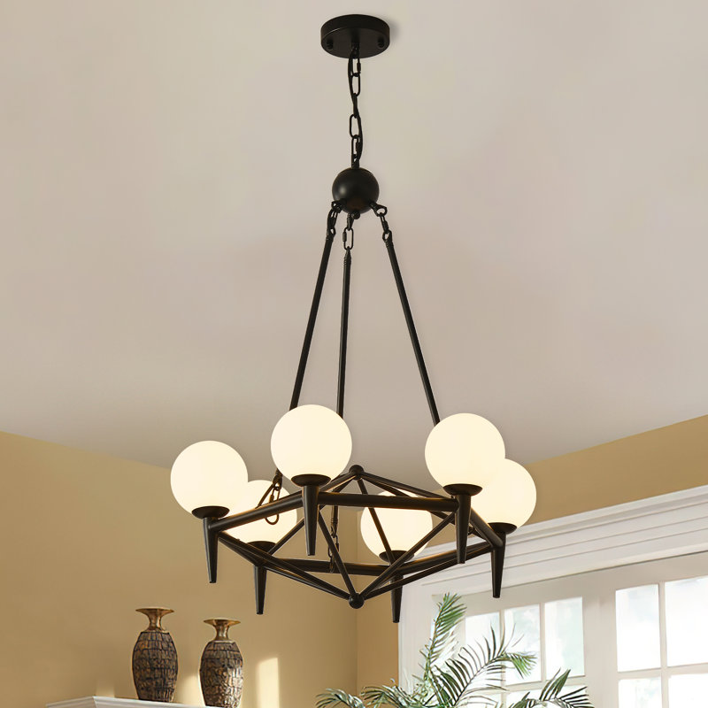 6-light  Dimmable Sputnik Modern Linear Chandelier