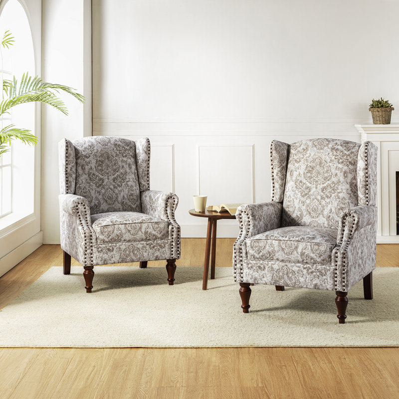 Fauteuil d'appoint à oreilles Anndi, Polyester beige