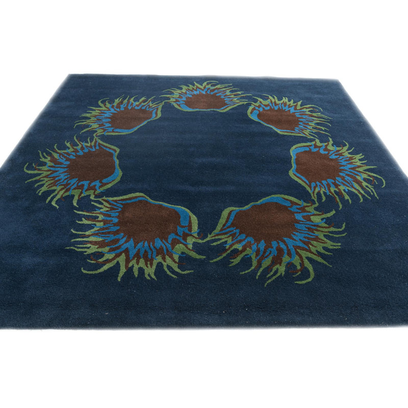 Tapis carré bleu marine Noell