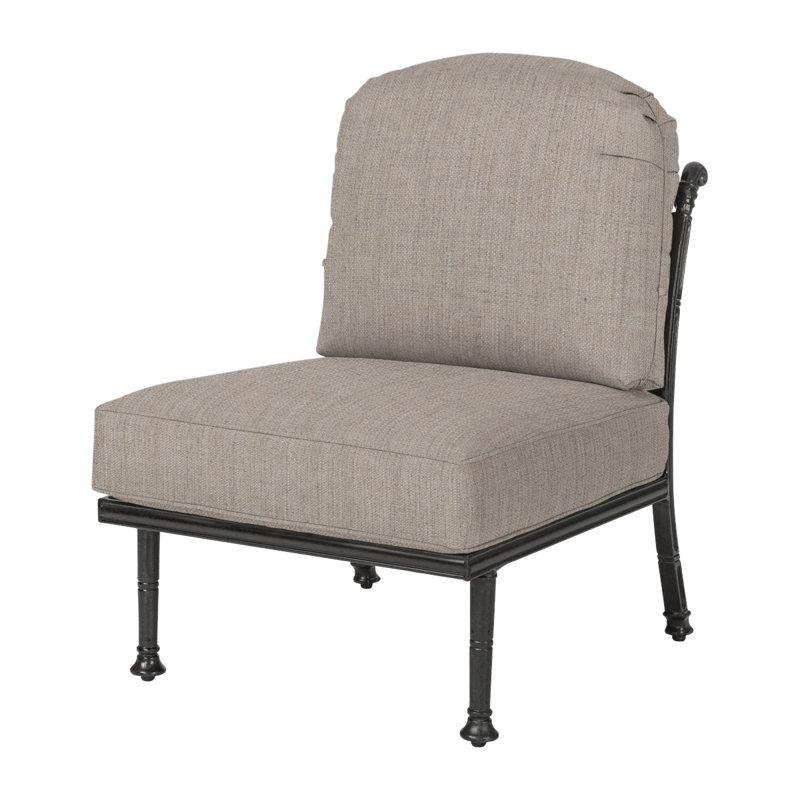 Florence Armless Lounge Chair with Sunbrella Cushions, Cast Ash Sunbrella® Plainweave, Desert Bronze