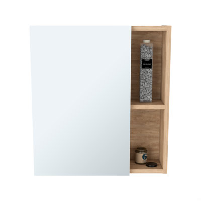 Armoire à pharmacie à porte simple H 19 po avec miroir, cinq tablettes intérieures