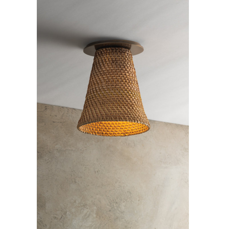 Troy Lighting Menifee 6 inch wide 1 Light Flush Mount in Patina Brass