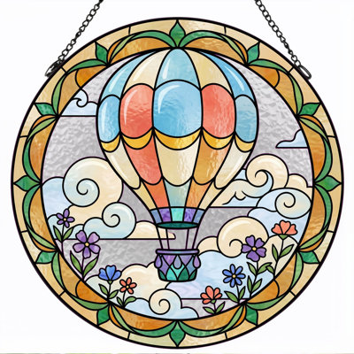 Stained Glass Stained Glass Window Panel，7.8H