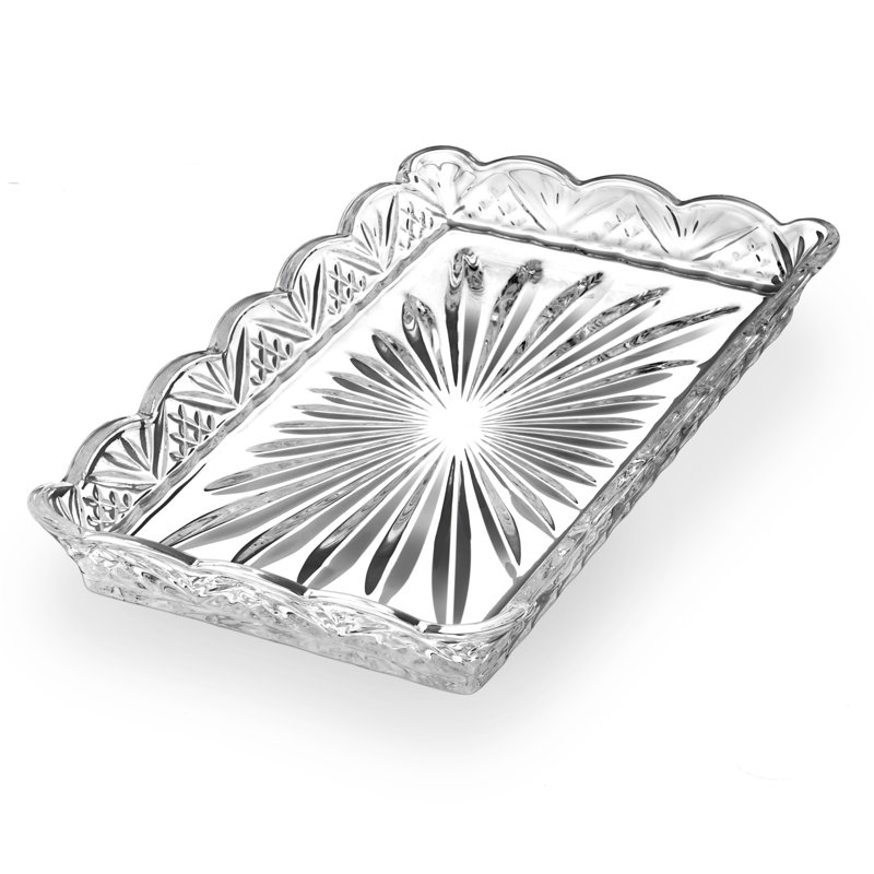 Dublin Crystal Scalloped Rectangle Bathroom/Vanity Tray